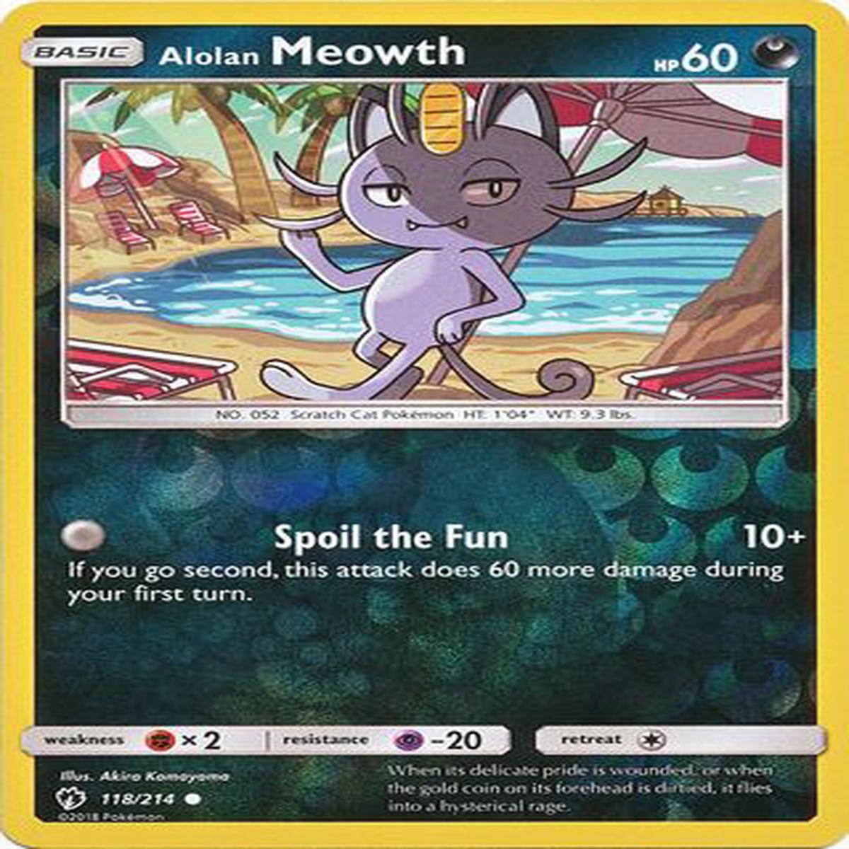 Alolan Meowth 118/214 - Reverse Holo