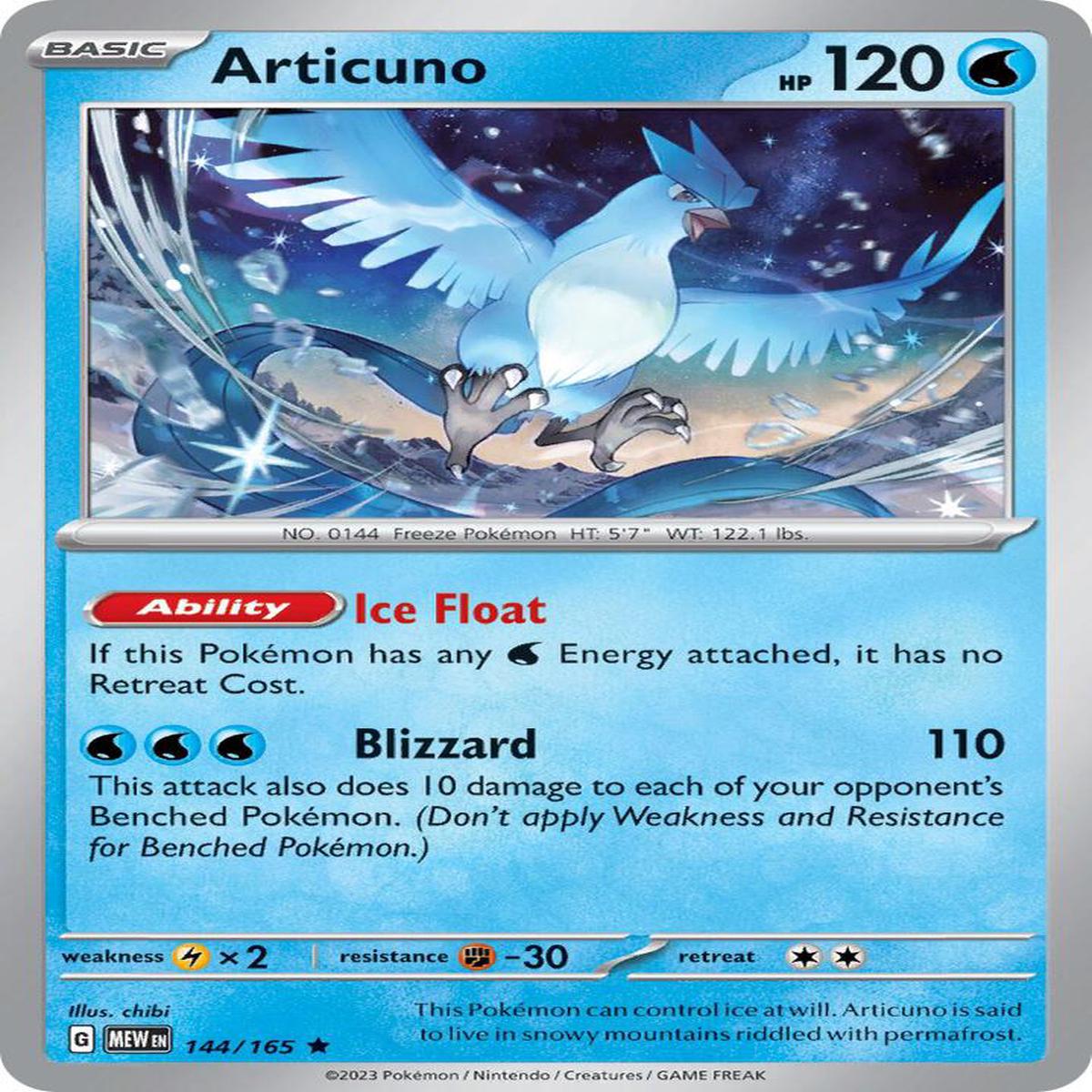 Articuno 144/165 - Rare - Holo - Espaol