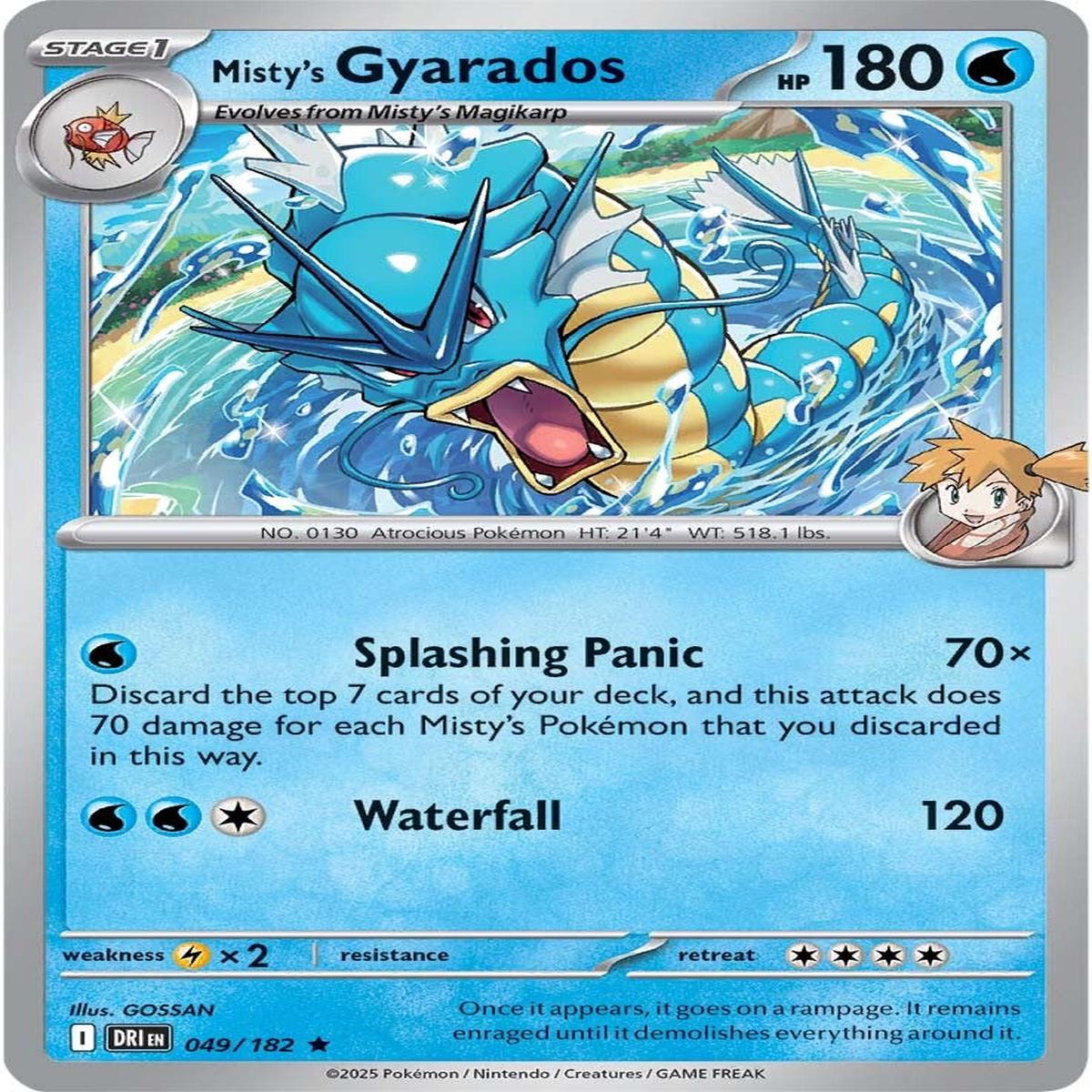 Misty's Gyarados 049/182 - Rare - Reverse Holo