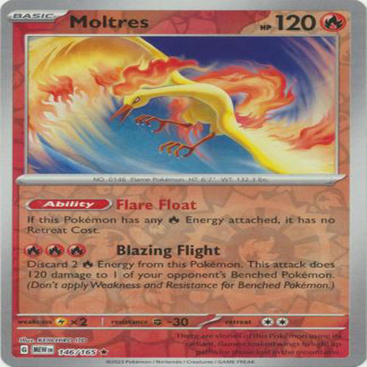 Moltres 146/165 - Rare - Reverse Holo