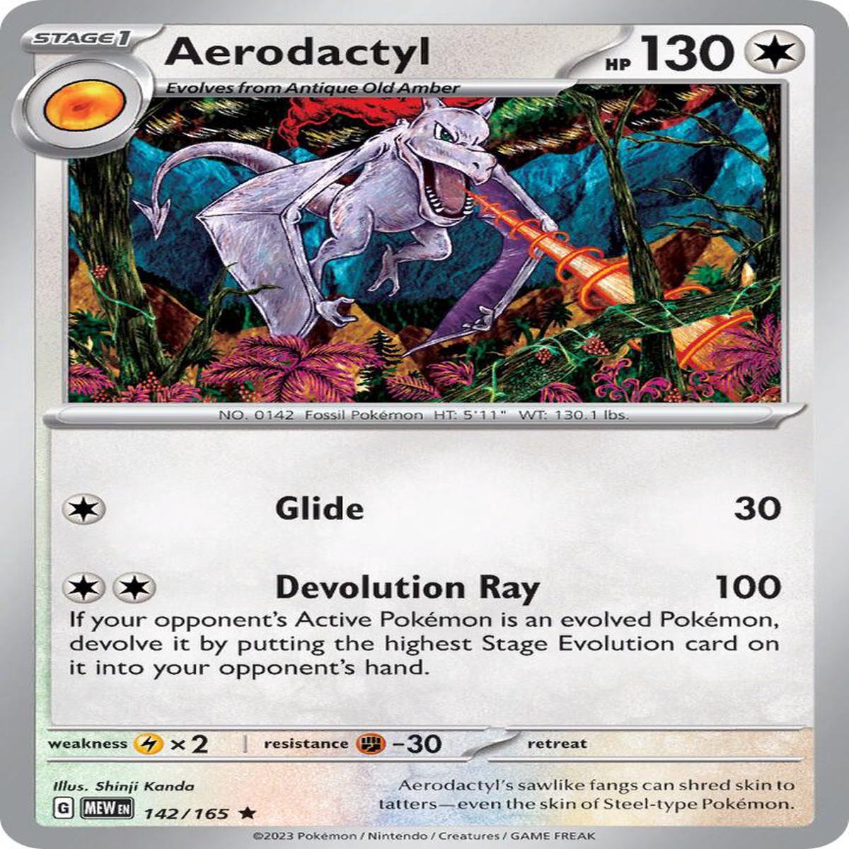 Aerodactyl 142/165 - Rare - Reverse Holo - Espaol