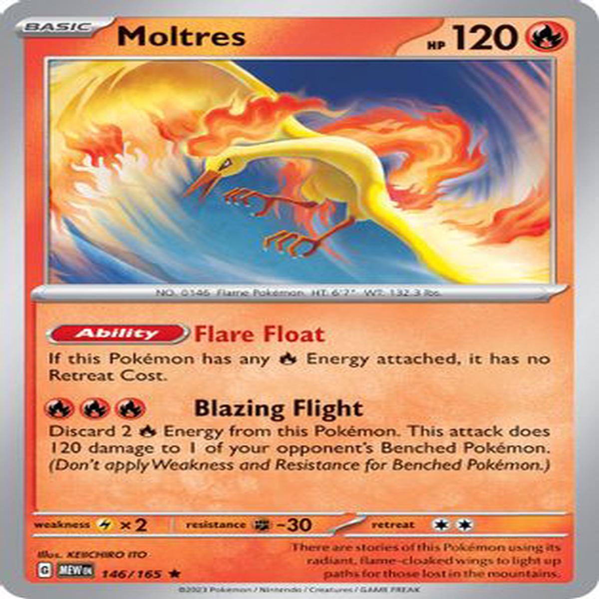 Moltres 146/165 - Rare - Holo