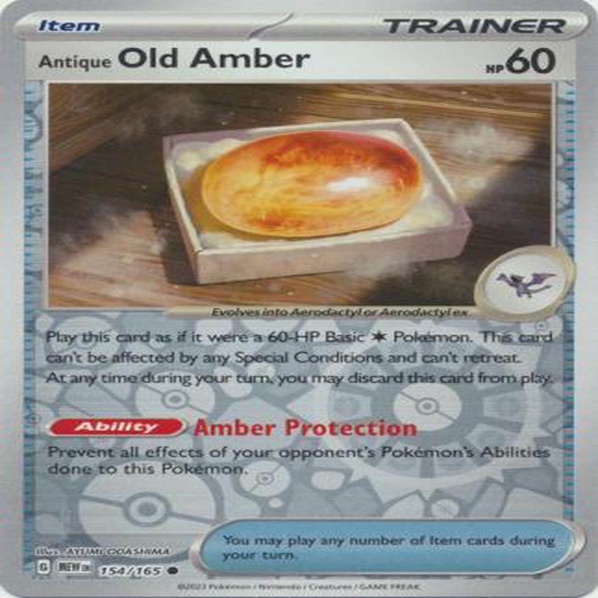 Antique Old Amber 154/165 - Common - Reverse Holo
