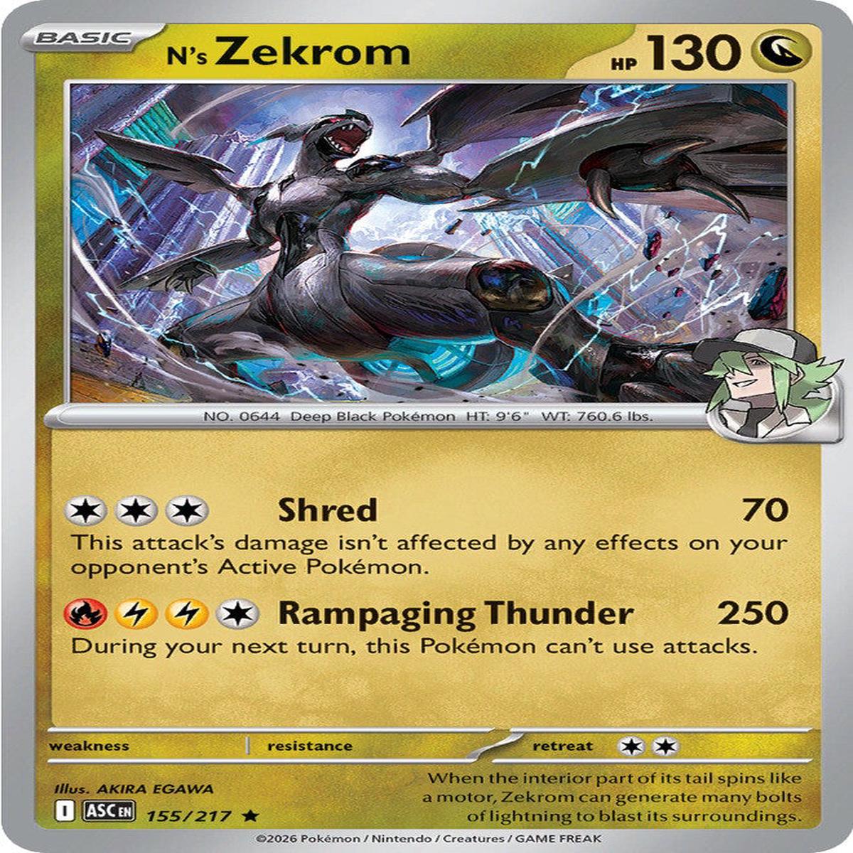 N's Zekrom 155/217 - Rare