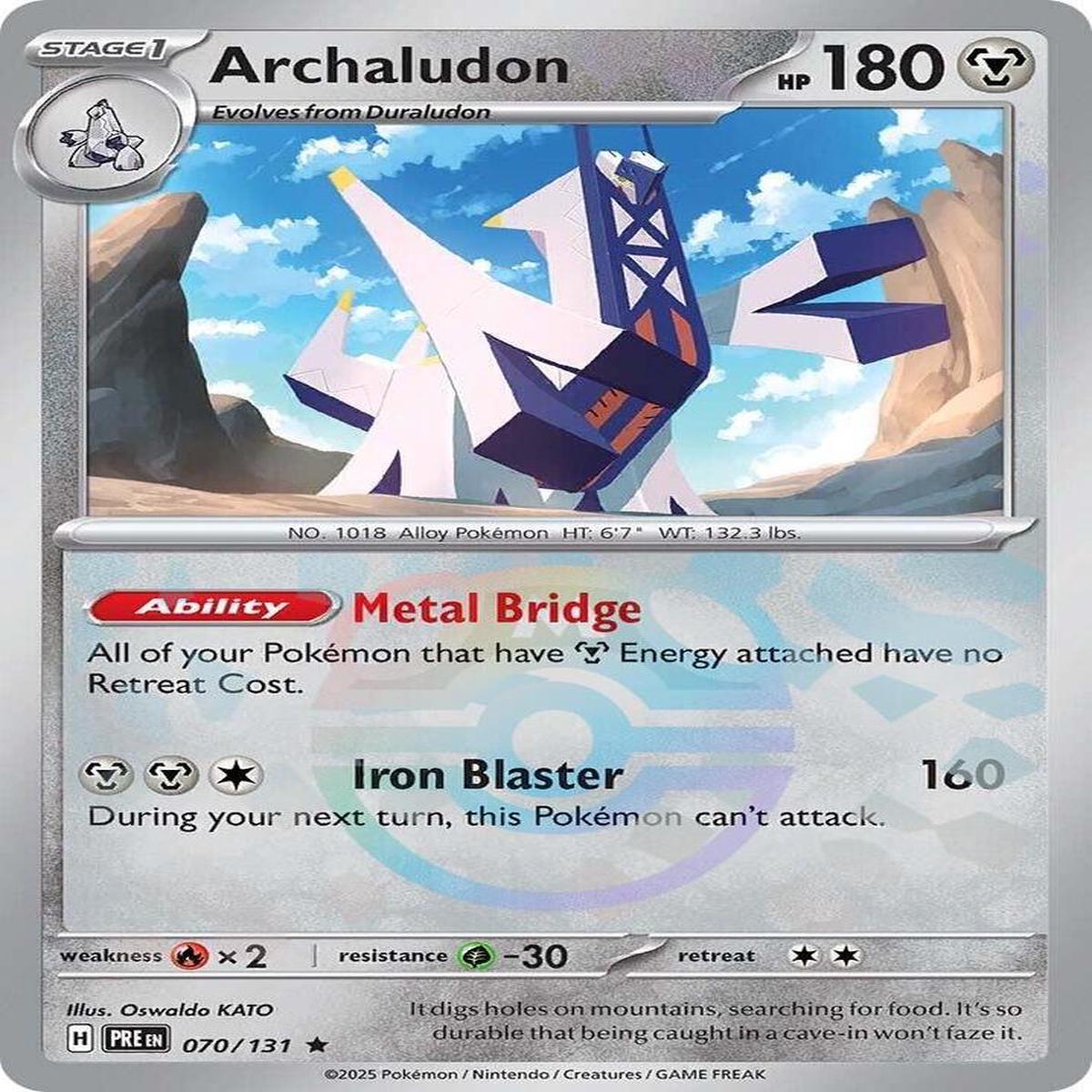 Archaludon 070/131 - Rare - Holo (Master Ball Pattern)
