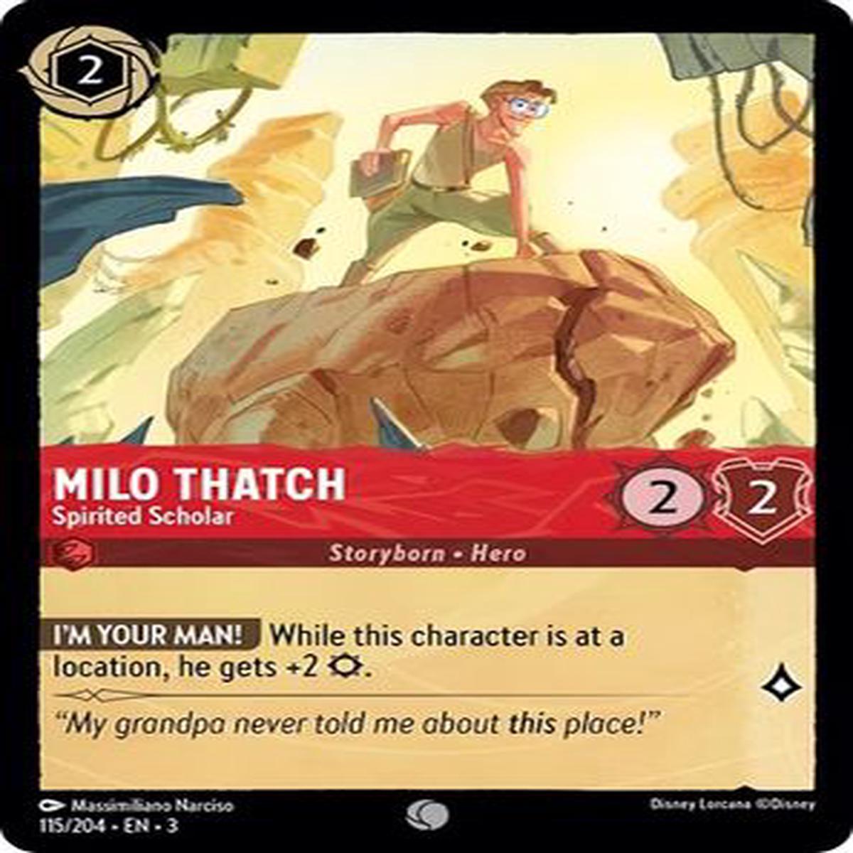 Milo Thatch - Spirited Scholar 115/204 - Common