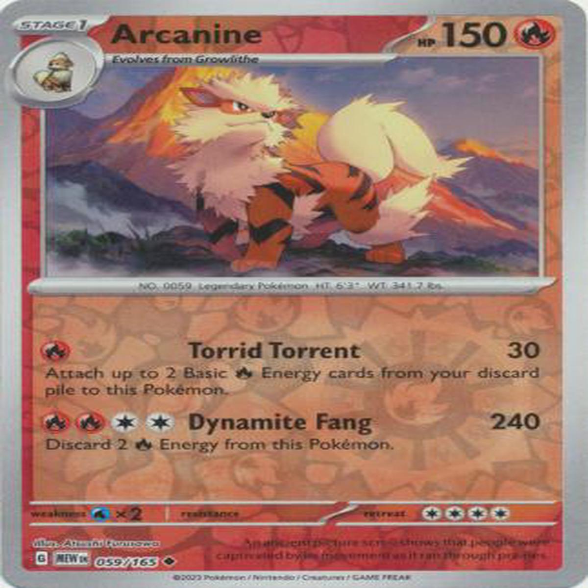 Arcanine 059/165 - Uncommon - Reverse Holo