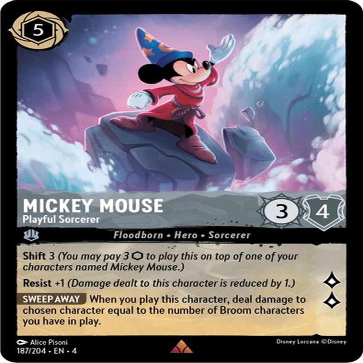 Mickey Mouse - Playful Sorcerer 187/204 - Rare