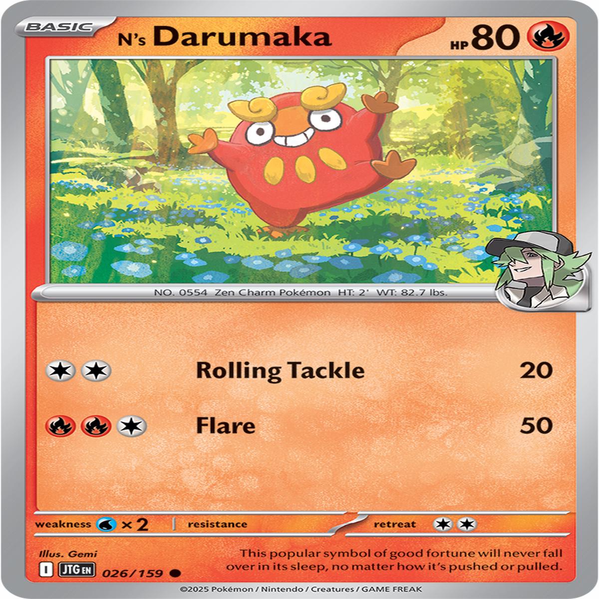 N's Darumaka 026/159 - Common - Reverse Holo