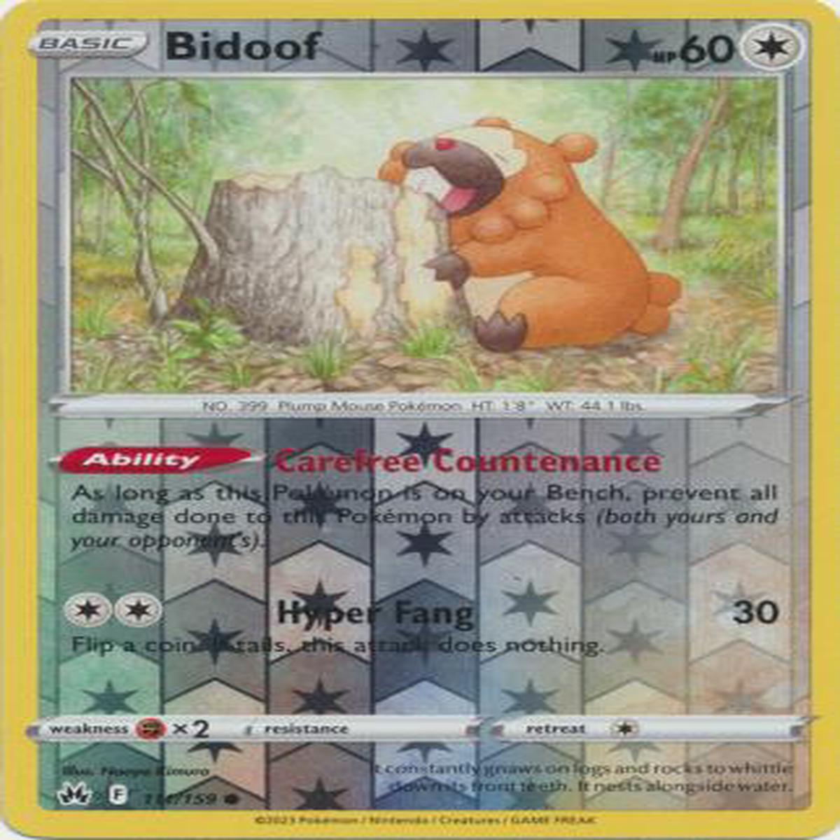 Bidoof 111/159 Reverse Holo