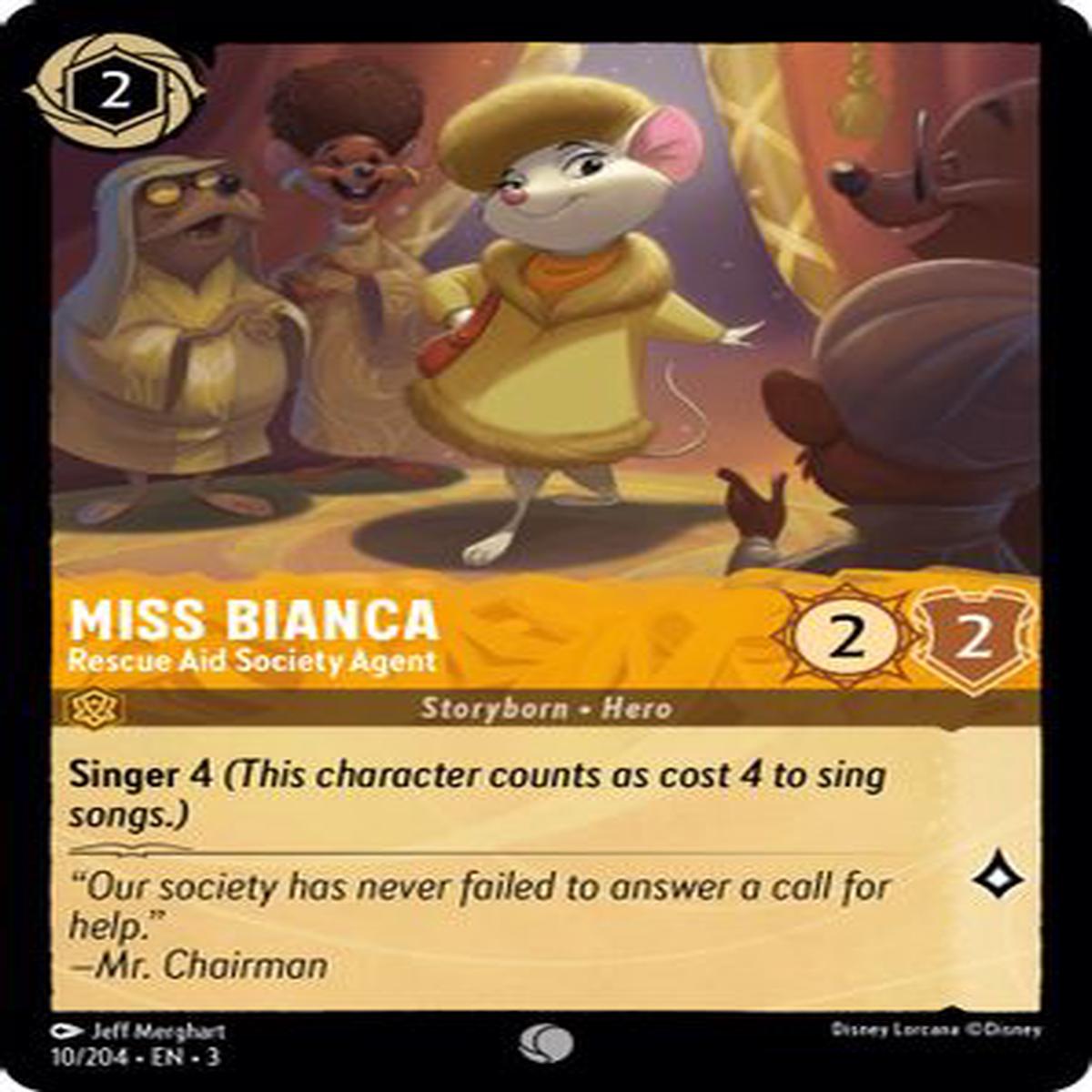 Miss Bianca - Rescue Aid Society Agent 10/204 - Common - Cold Foil