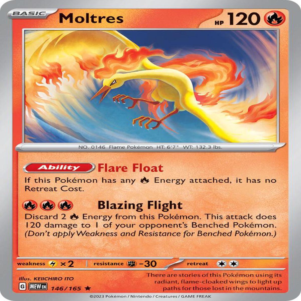 Moltres 146/165 - Rare - Holo - Espaol