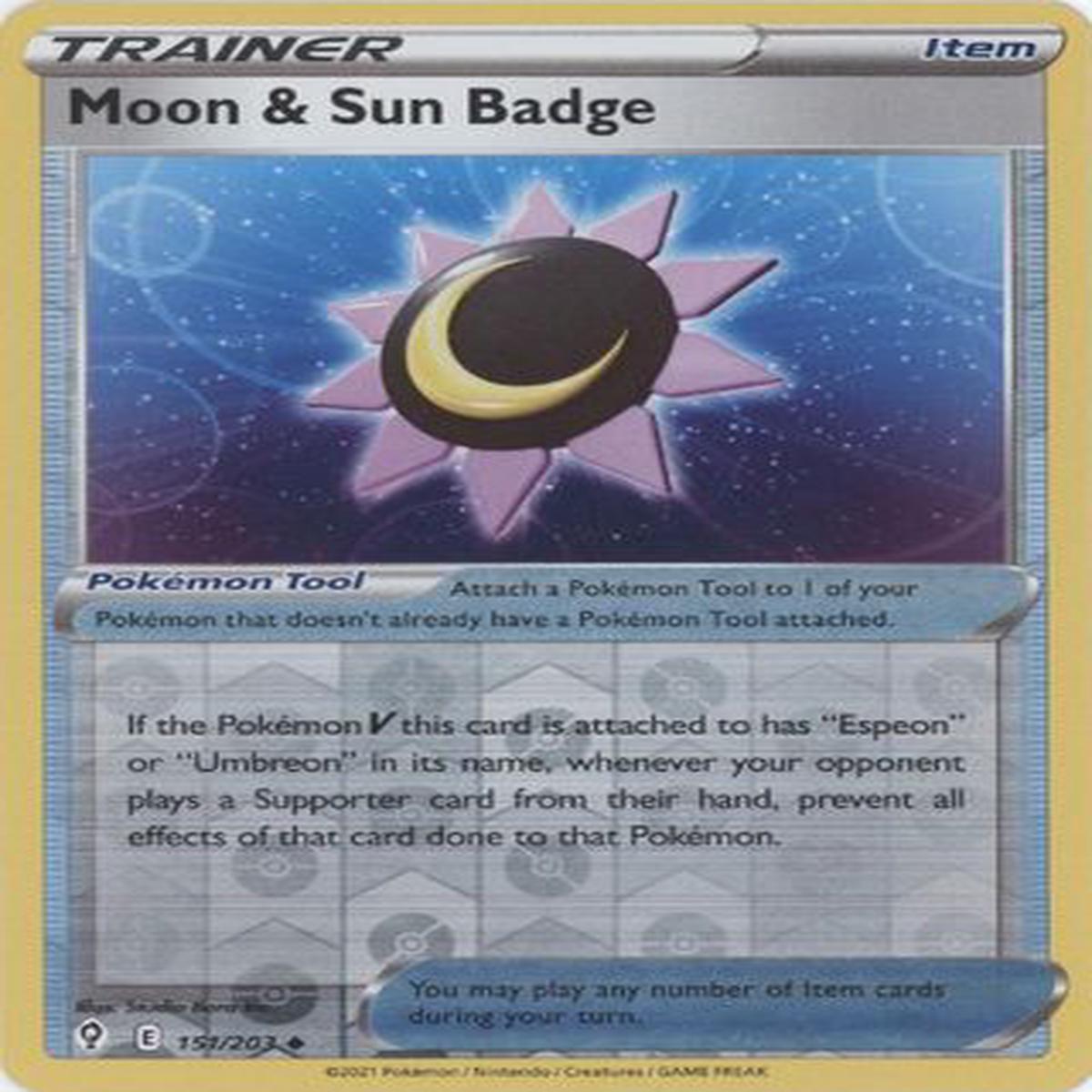 Moon & Sun Badge 151/203 Reverse Holo