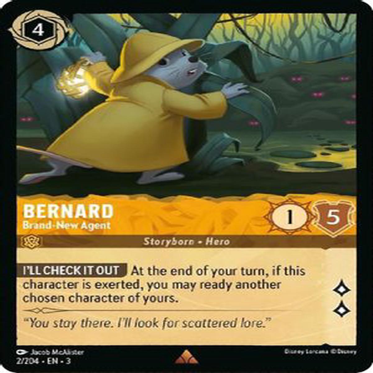 Bernard - Brand-New Agent 2/204 - Rare - Cold Foil