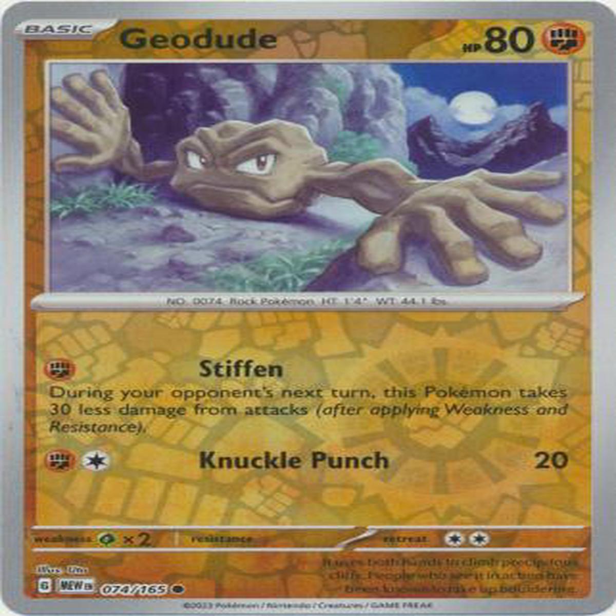 Geodude 074/165 - Common - Reverse Holo