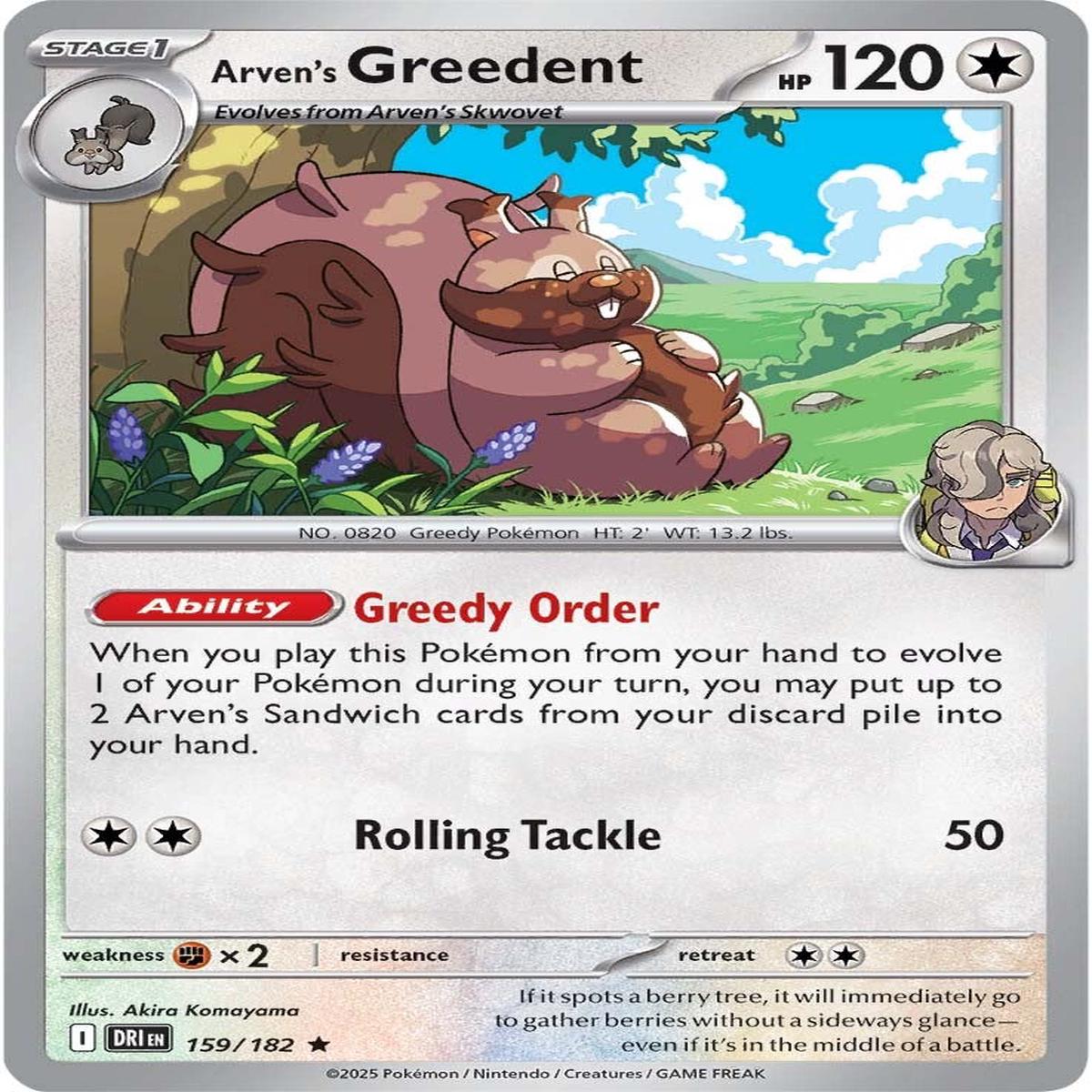 Arven's Greedent 159/182 - Rare