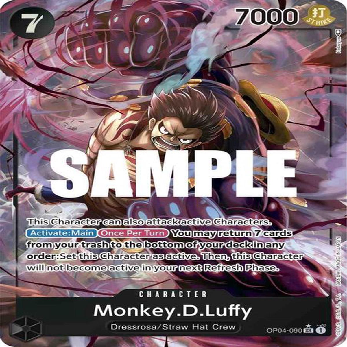 Monkey.D.Luffy (090) (Alternate Art) - Super Rare - OP04-090