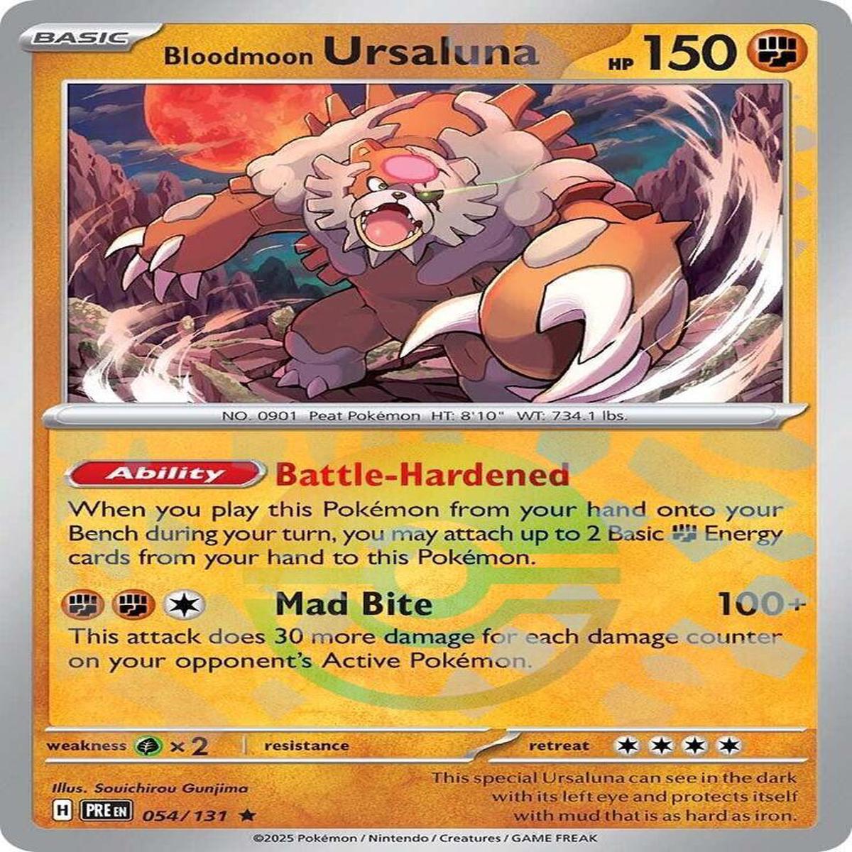 Bloodmoon Ursaluna 054/131 - Rare - Holo (Poke Ball Pattern)