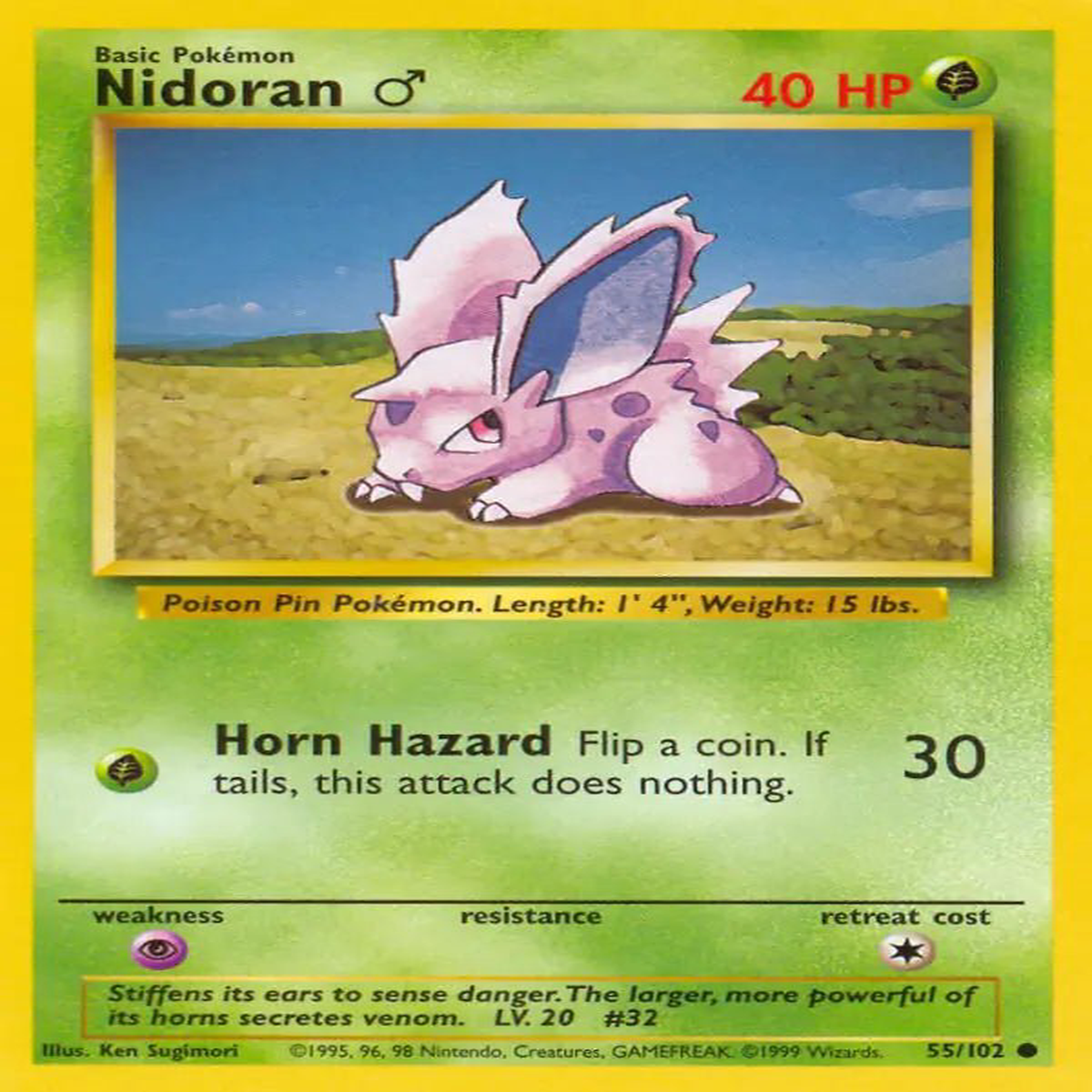 (55/102) Nidoran (Male) - Base Set Unlimited