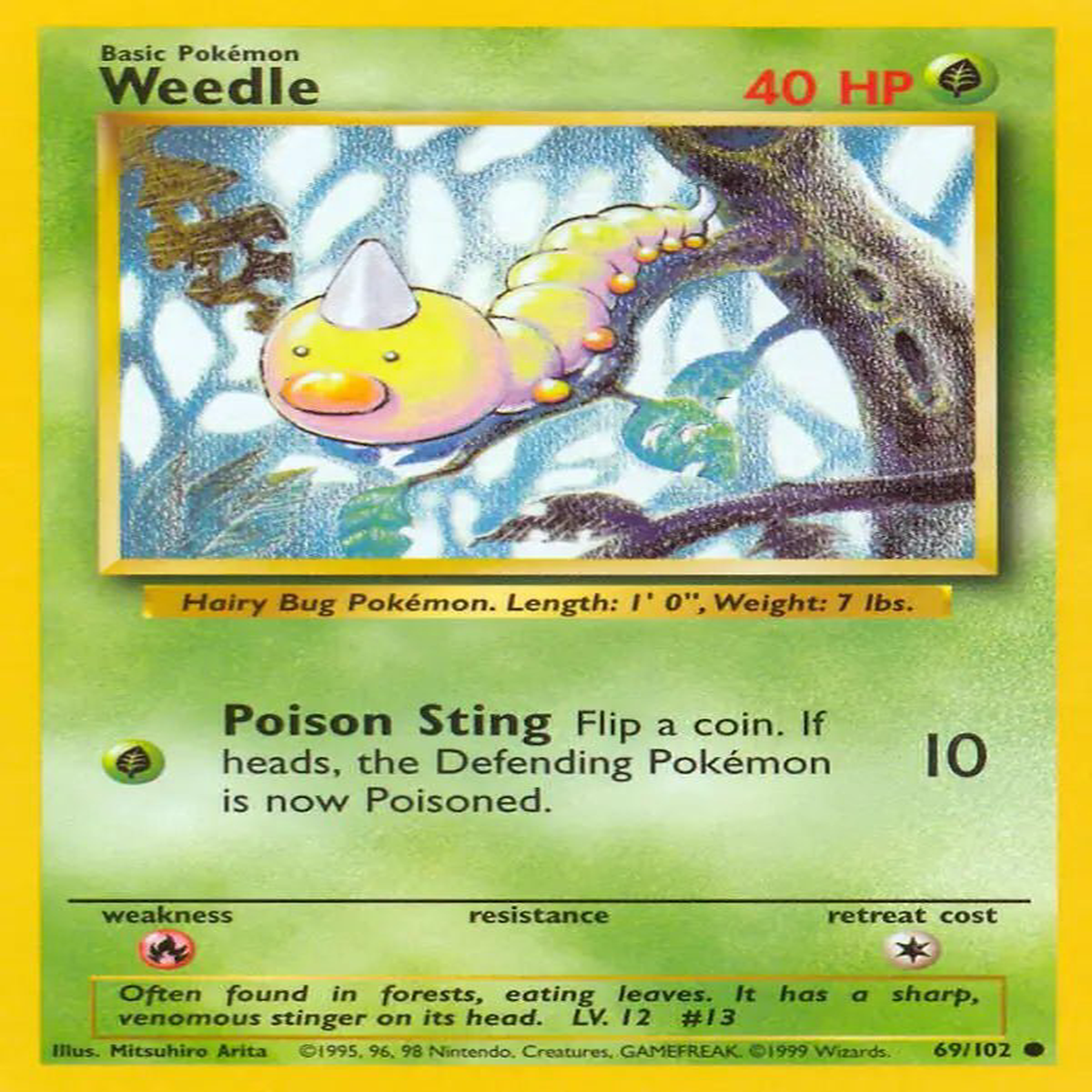 (69/102) Weedle - Base Set Unlimited
