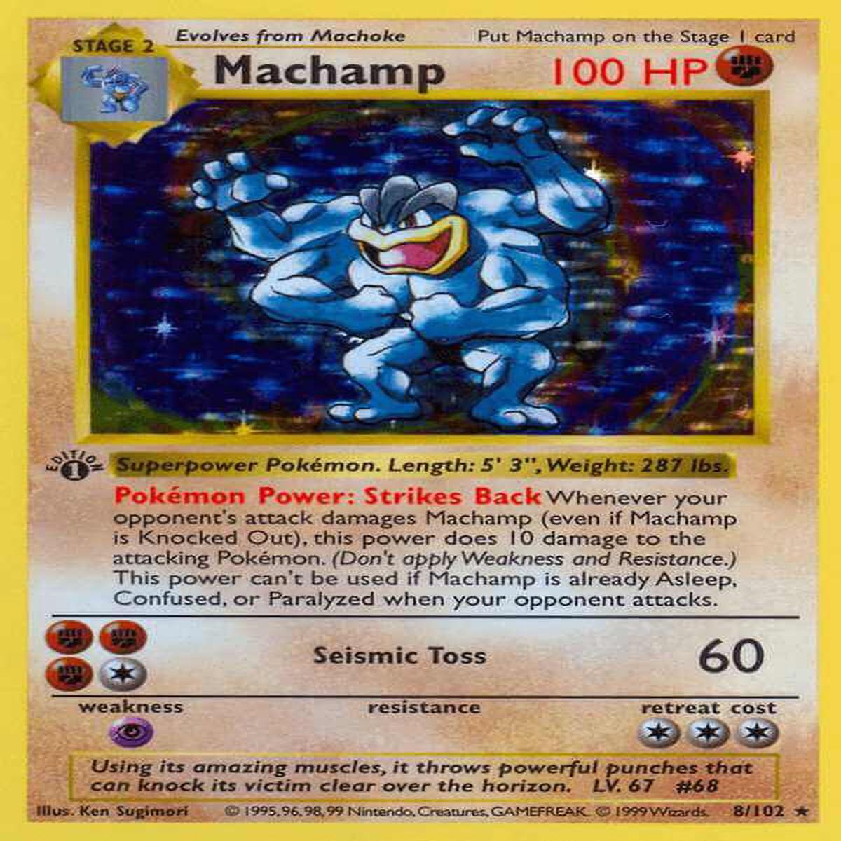 (8/102) Machamp Holo - Base Set 1st Edition