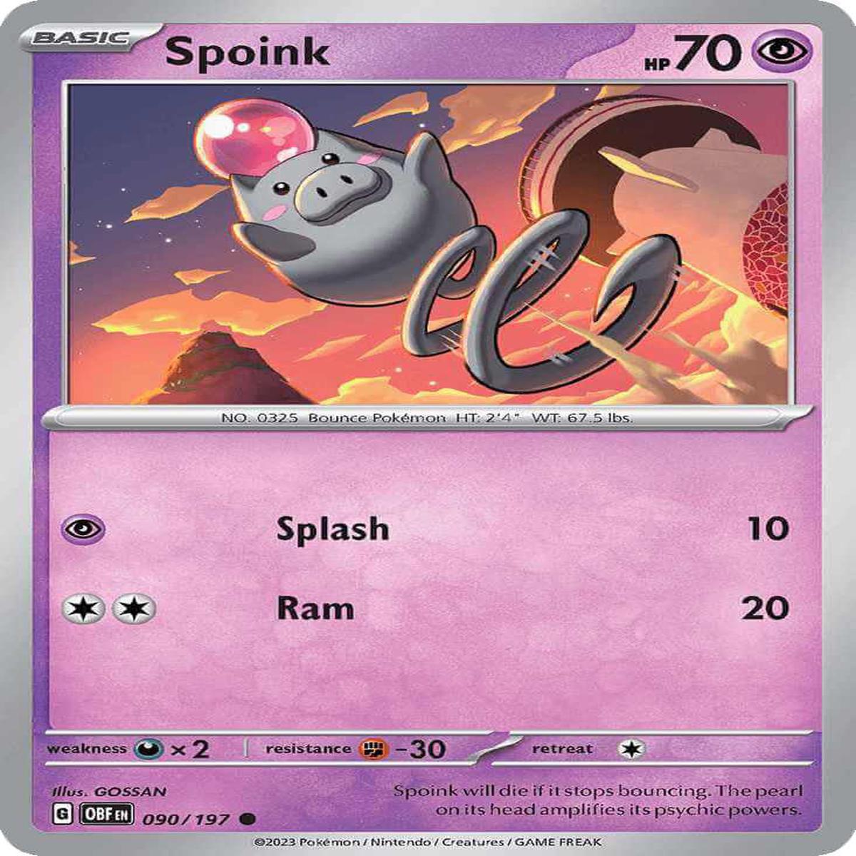 (90/197) Spoink - Obsidian Flames