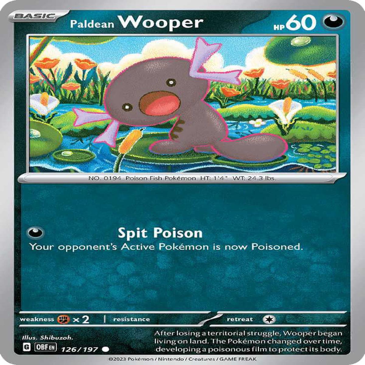 (126/197) Paldean Wooper - Obsidian Flames