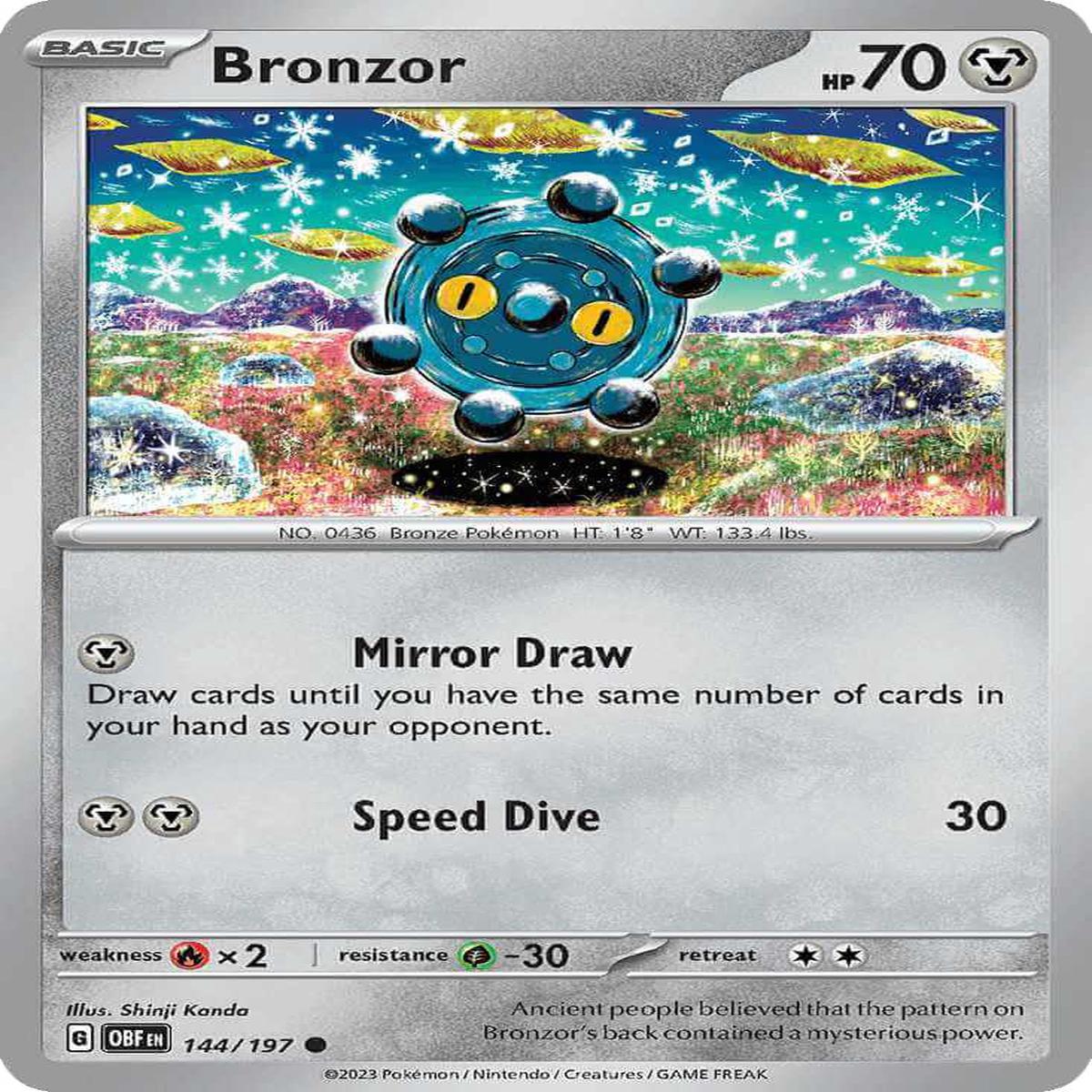 (144/197) Bronzor - Obsidian Flames