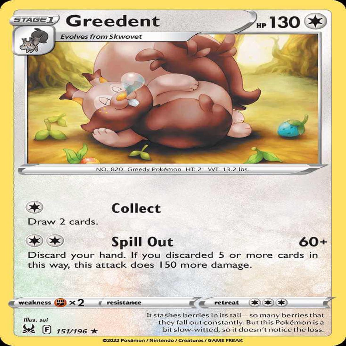 (151/196) Greedent - Lost Origin