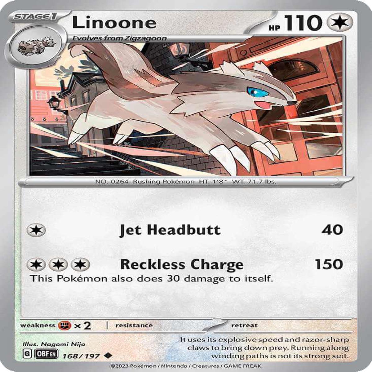 (168/197) Linoone - Obsidian Flames