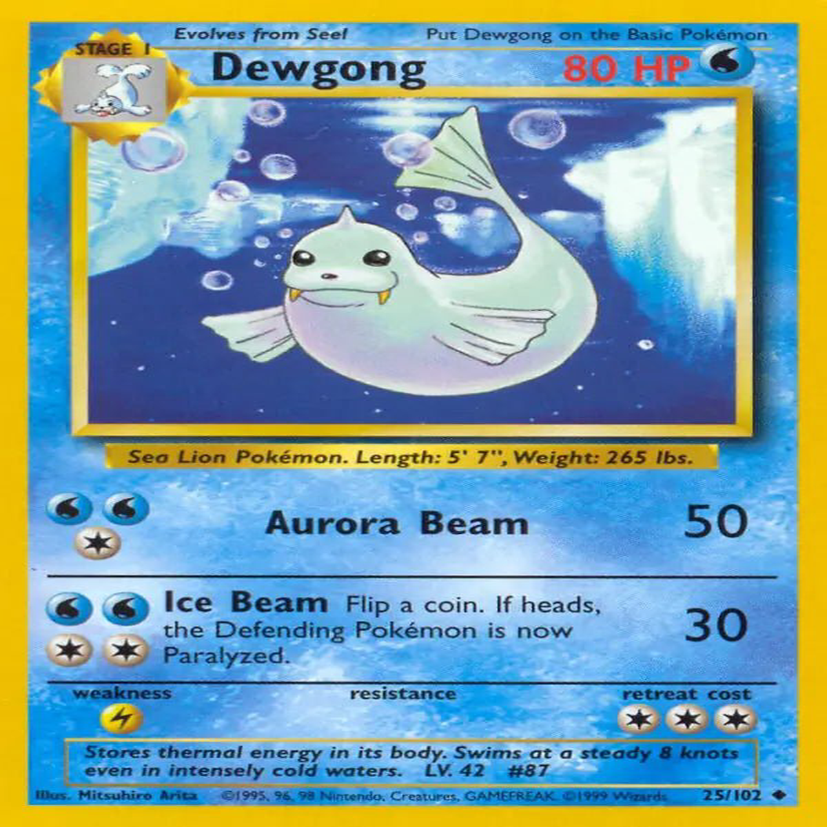 (25/102) Dewgong - Base Set Unlimited