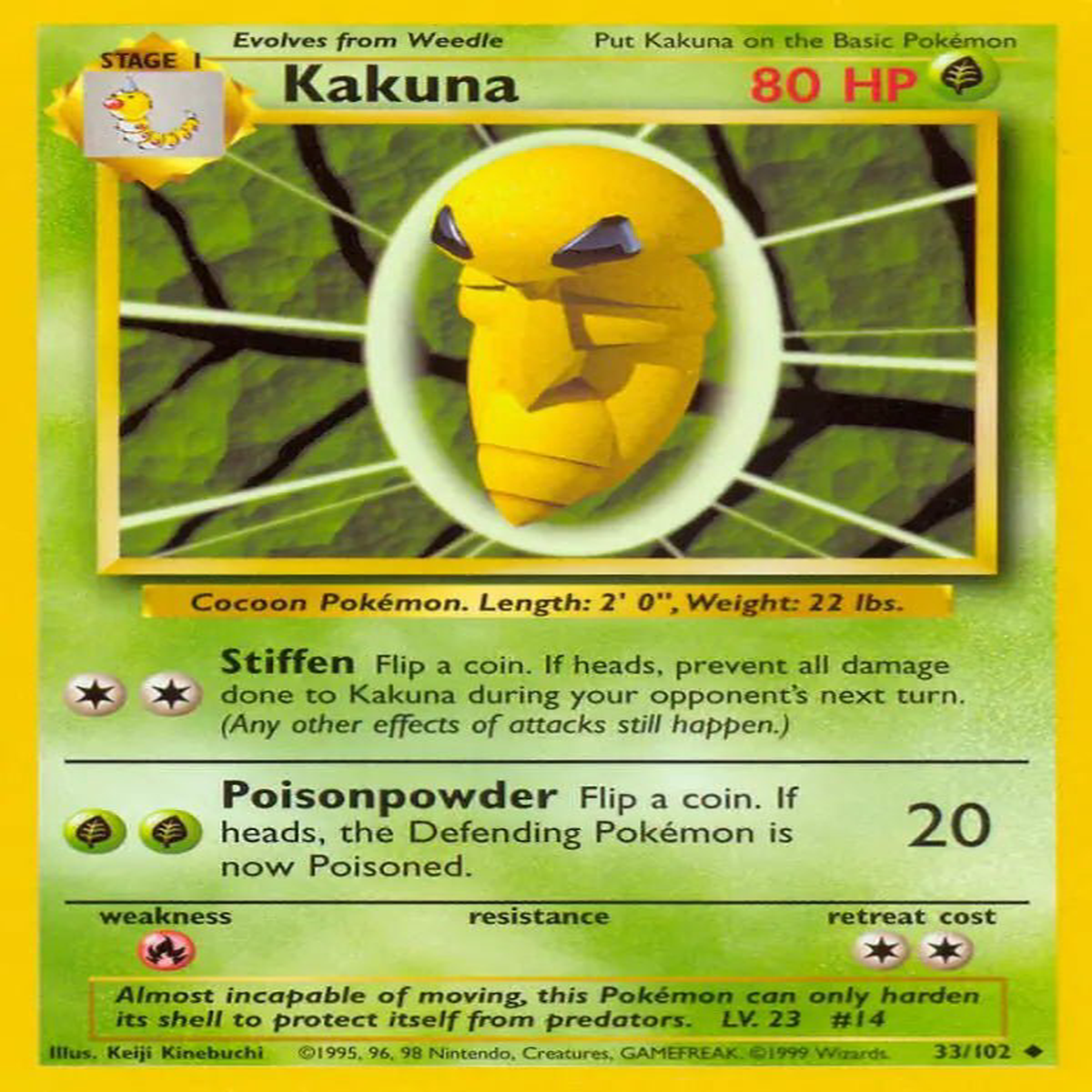 (33/102) Kakuna - Base Set Unlimited