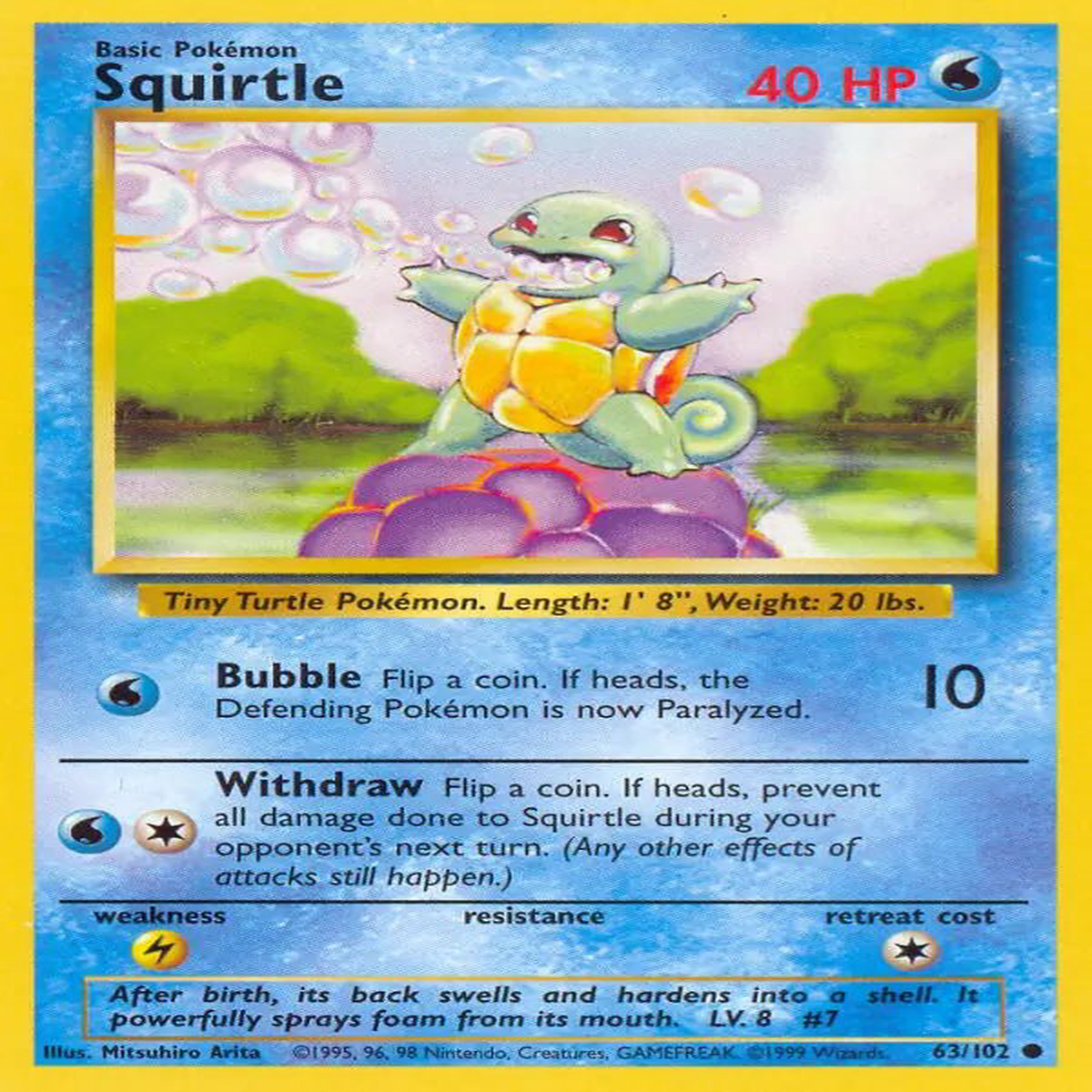 (63/102) Squirtle - Base Set Unlimited