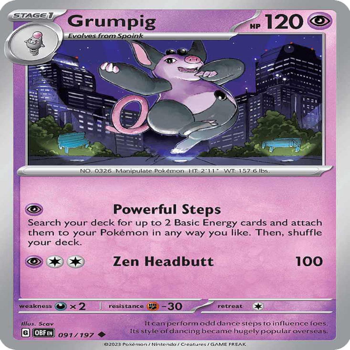 (91/197) Grumpig - Obsidian Flames