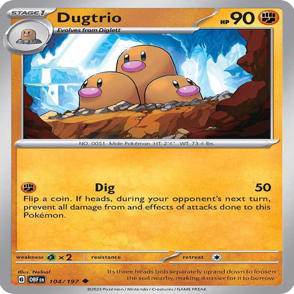 (104/197) Dugtrio - Obsidian Flames