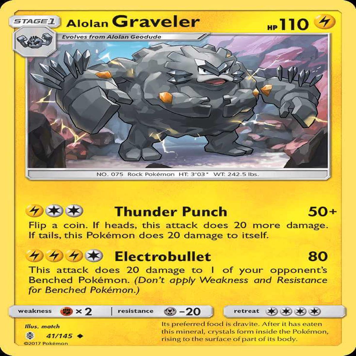 (41/145) Alolan Graveler - Guardians Rising