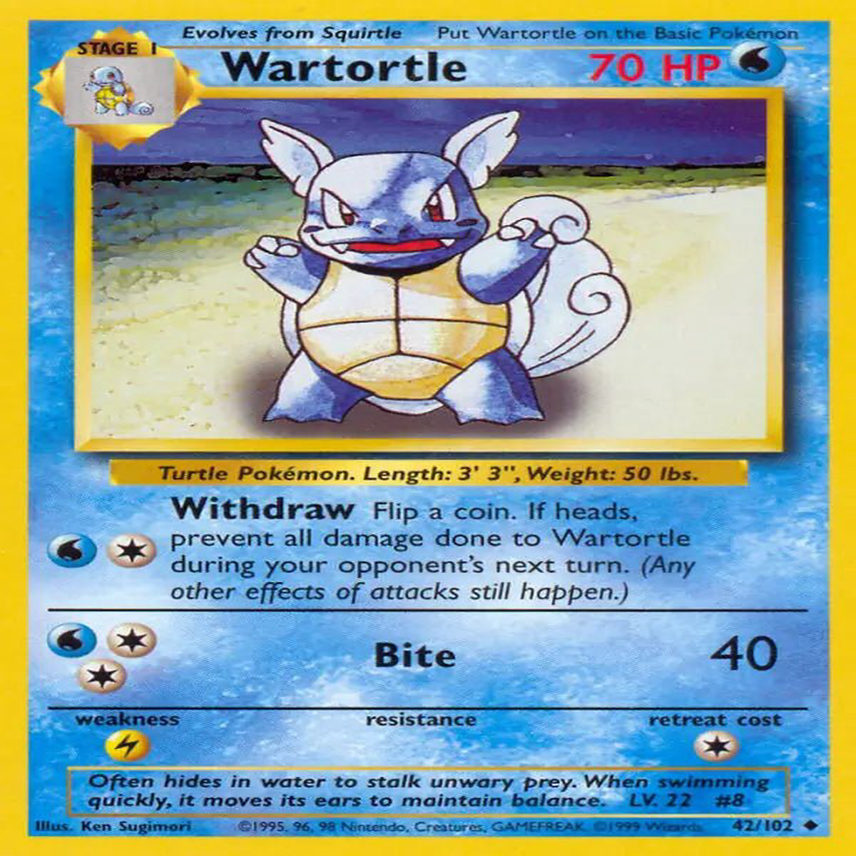 (42/102) Wartortle - Base Set Unlimited