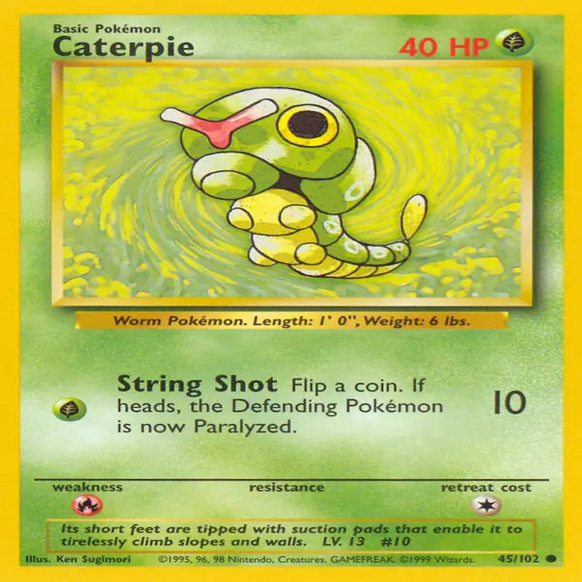 (45/102) Caterpie - Base Set Unlimited
