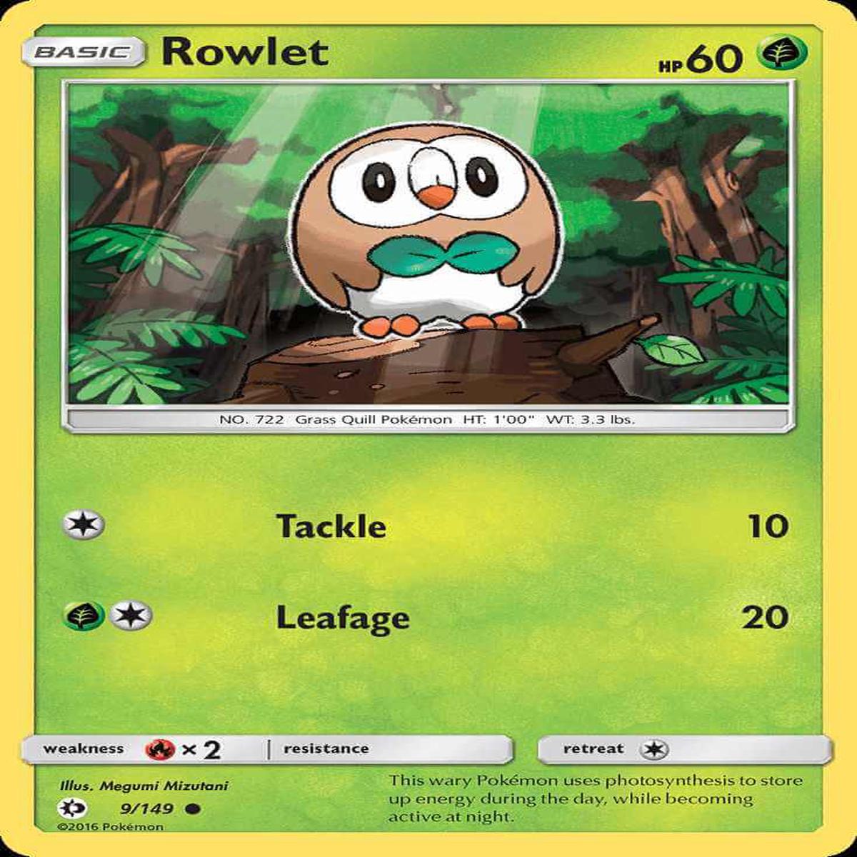 (9/149) Rowlet - Sun & Moon