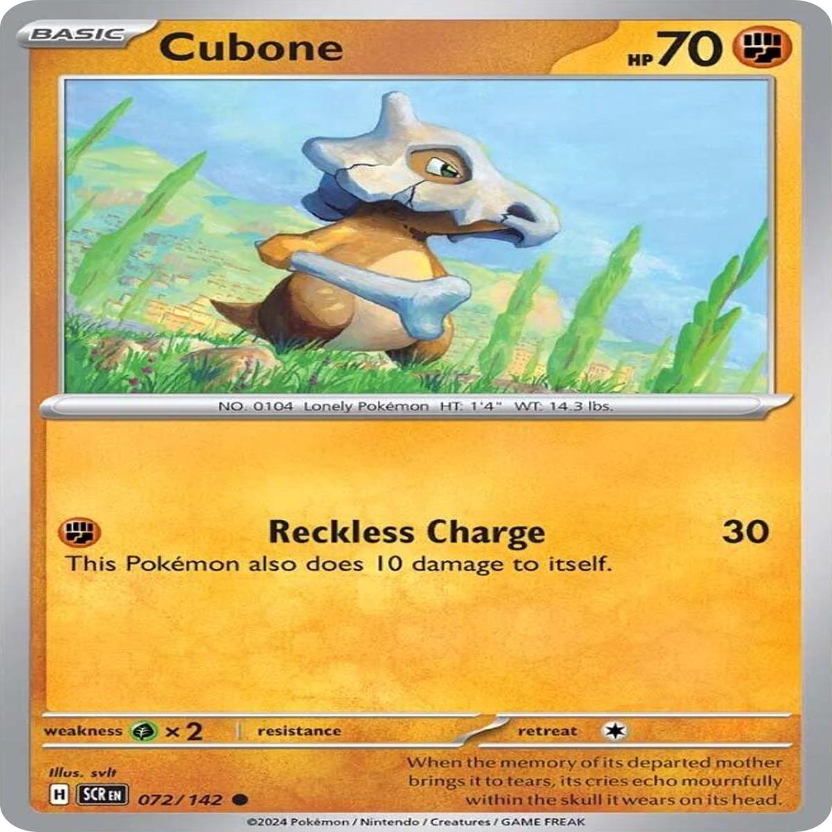 (72/142) Cubone - Stellar Crown