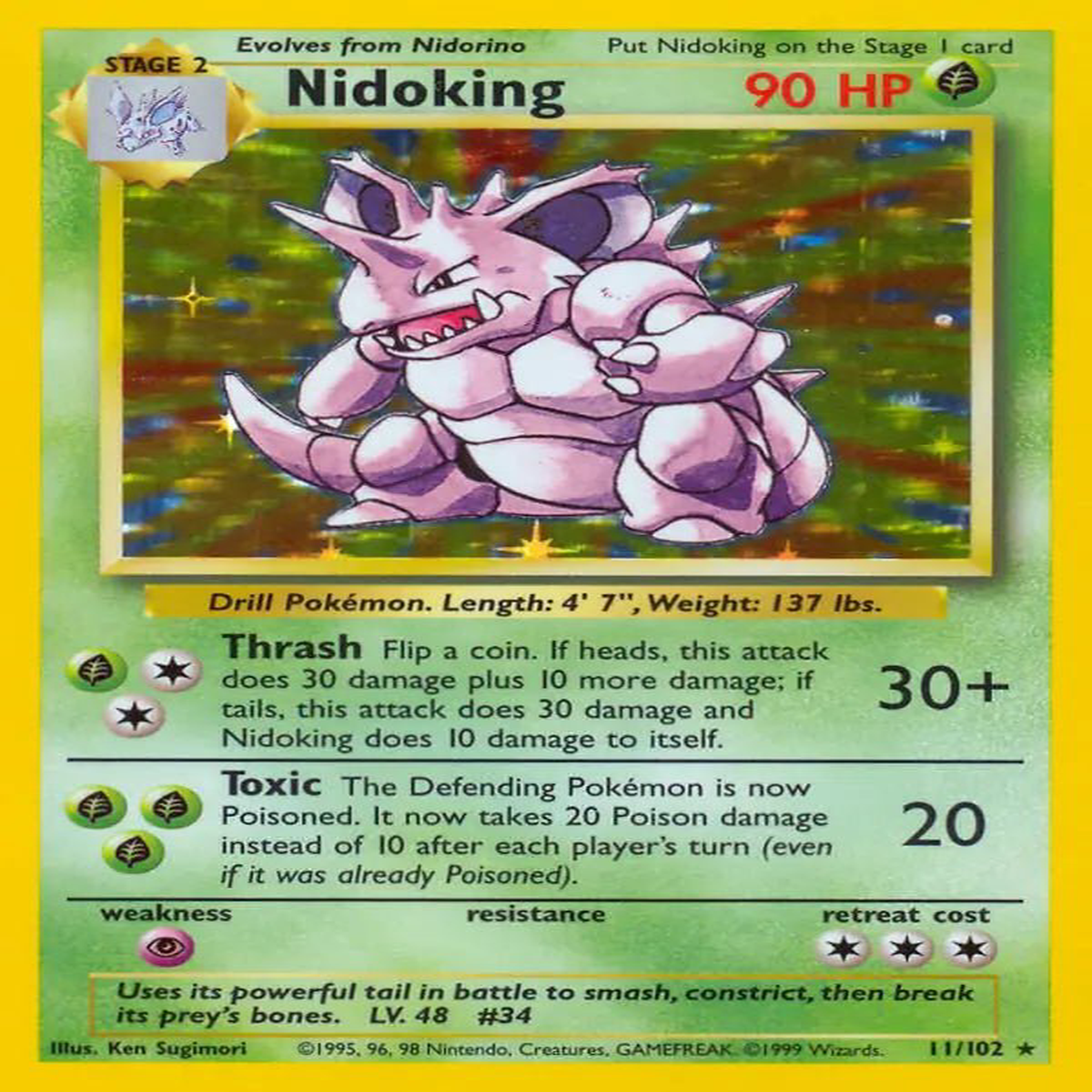 (11/102) Nidoking Holo - Base Set Unlimited
