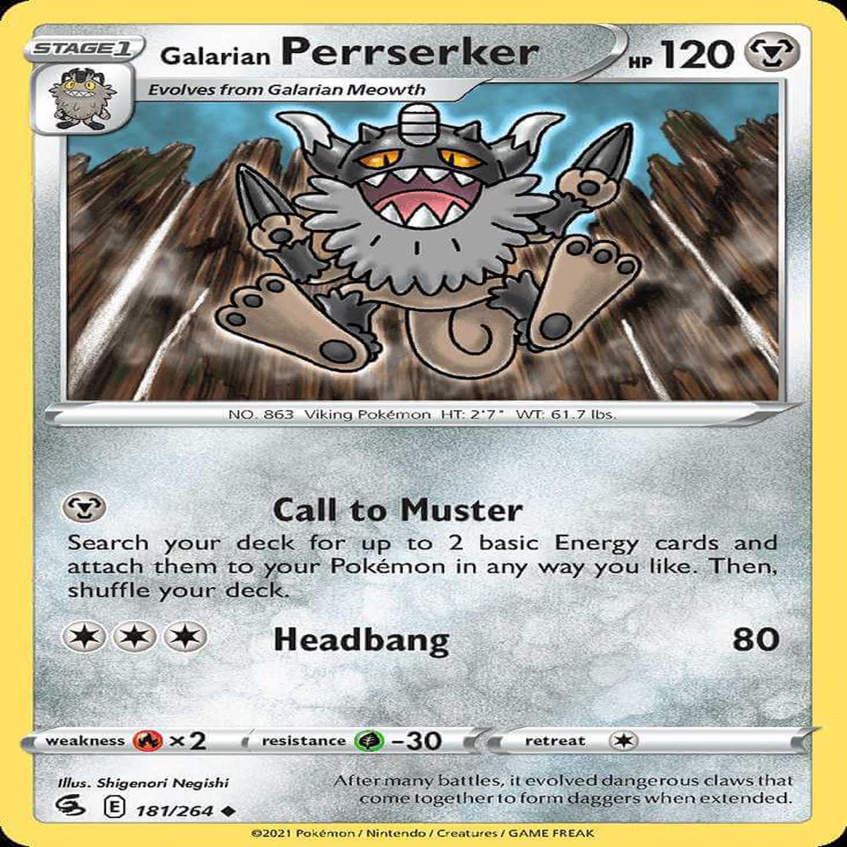(181/264) Galarian Perrserker - Fusion Strike