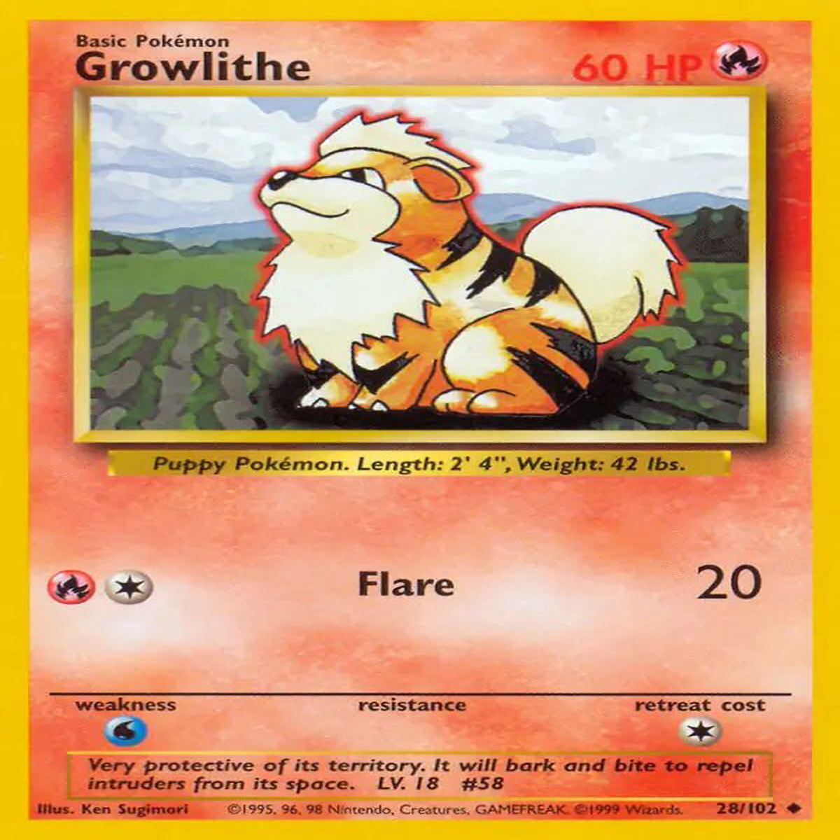 (28/102) Growlithe - Base Set Unlimited