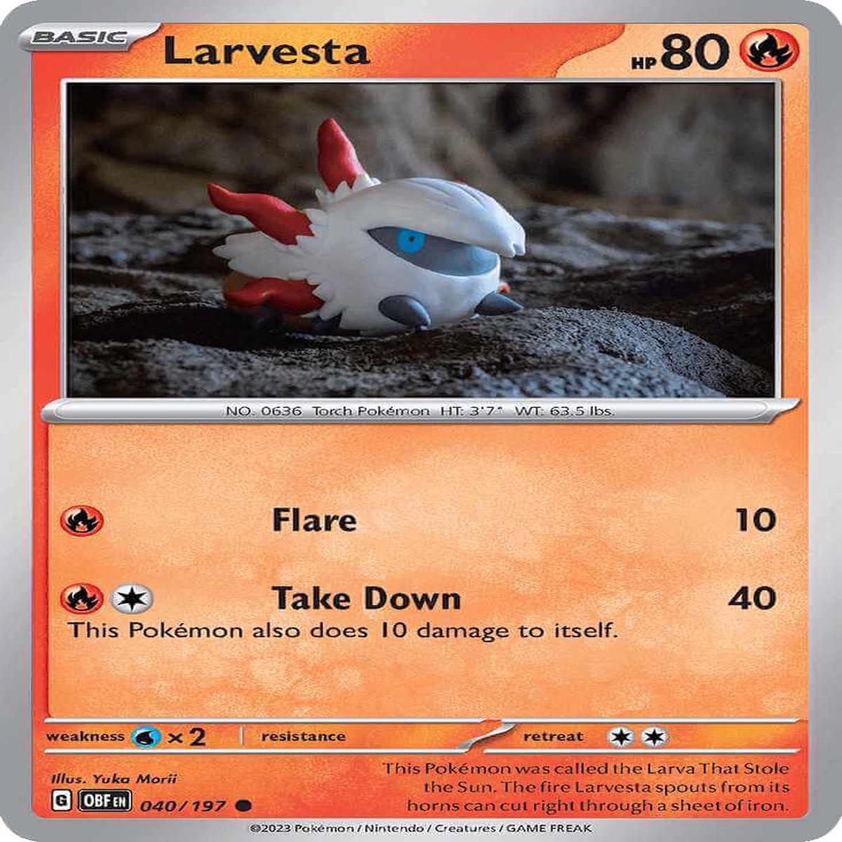 (40/197) Larvesta - Obsidian Flames
