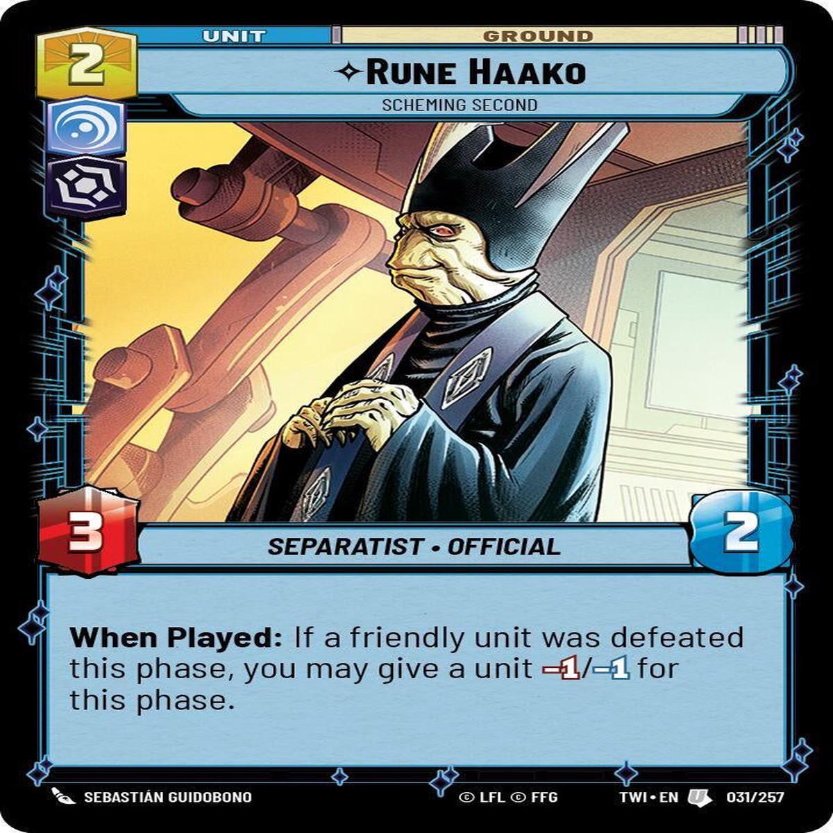 SWU - Rune Haako - Scheming Second (031/257) (Foil)