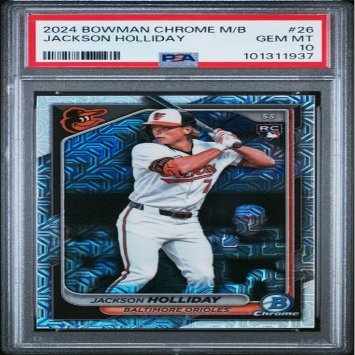 Graded 2024 Topps Bowman Chrome Mega Box Jackson Holliday #26 Rookie RC Baseball Card PSA 10 Gem Mint
