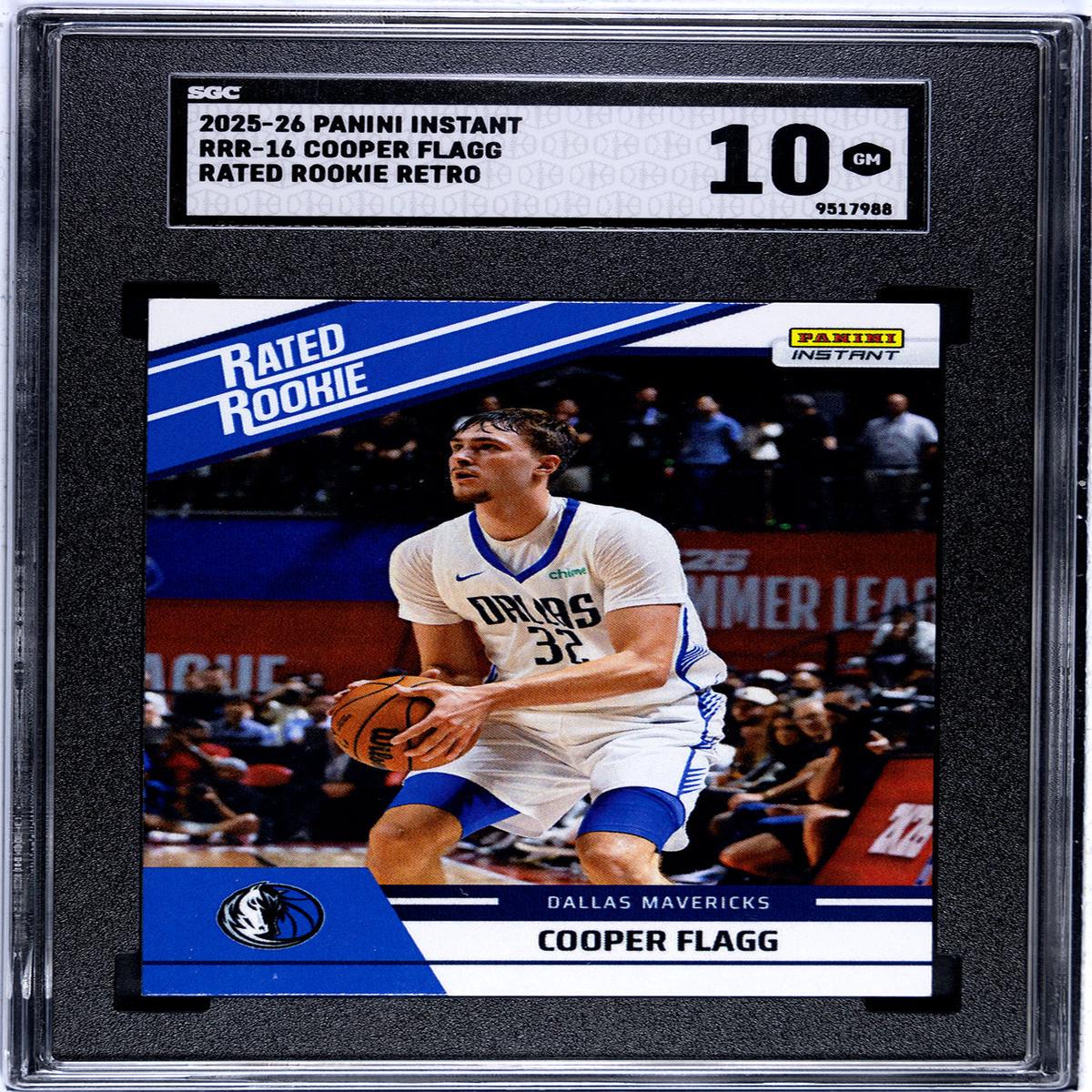 Graded 2025 Panini Instant Cooper Flagg #RRR16 Rated Rookie Retro Rookie RC Basketball Card SGC 10 Gem Mint
