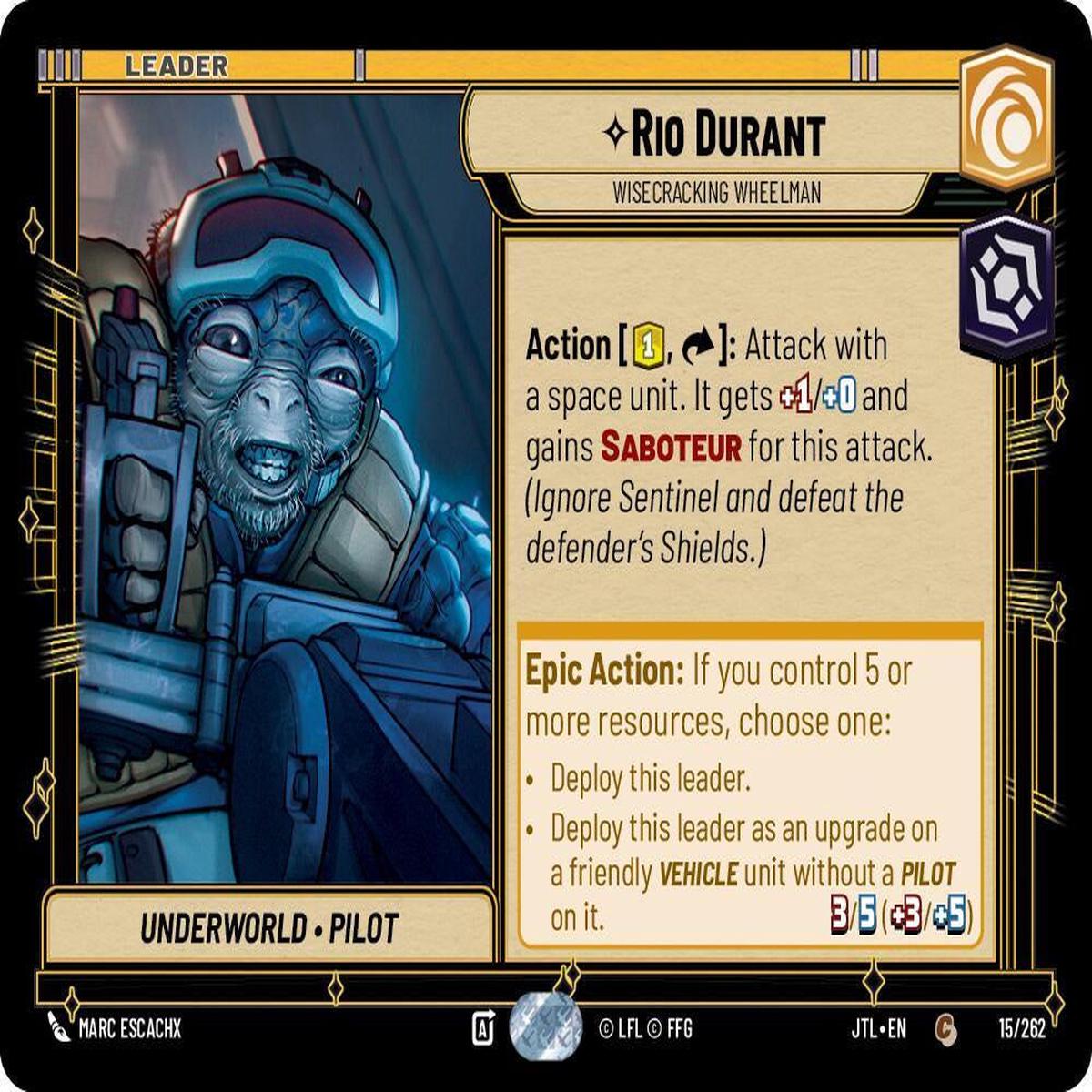 SWU - Rio Durant - Wisecracking Wheelman (015/262)
