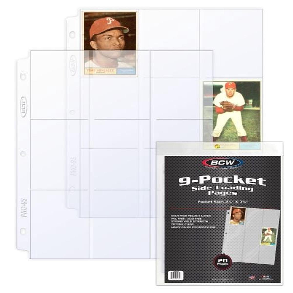 Bcw 9 Pocket Protective Pages Side Loading (20 Pages Per Pack)