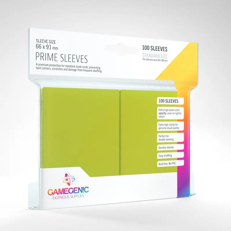 Gamegenic Prime Standard Size Sleeves (100) - Lime